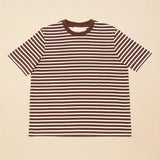 Gestreiftes T-Shirt in Braun und Cremeweiß – Ansicht 2