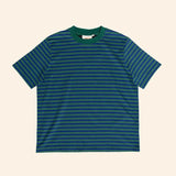 popeia - T-Shirt Gestreift aus Bio - Baumwolle • Dunkelgrün/Blau - T-Shirt - ROSA ECK