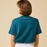 popeia - T-Shirt Gestreift aus Bio - Baumwolle • Dunkelgrün/Blau - T-Shirt - ROSA ECK