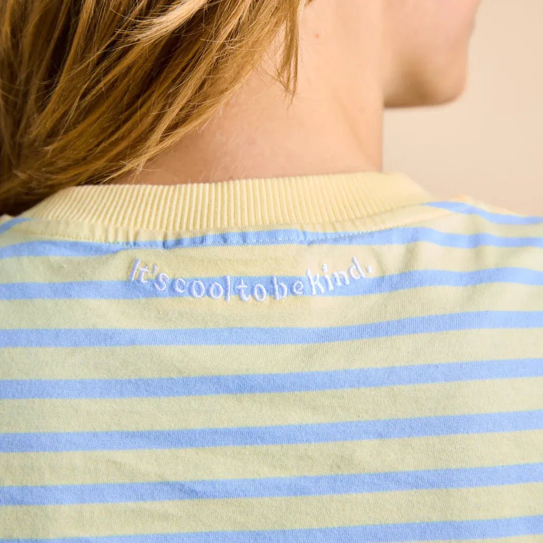 popeia - T-Shirt Gestreift aus Bio - Baumwolle • Gelb/Hellblau - ROSA ECK