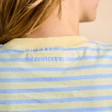 popeia - T-Shirt Gestreift aus Bio - Baumwolle • Gelb/Hellblau - ROSA ECK