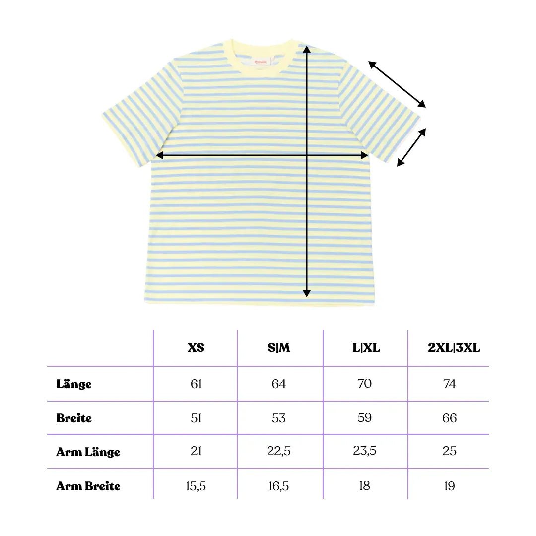 popeia - T-Shirt Gestreift aus Bio - Baumwolle • Gelb/Hellblau - ROSA ECK