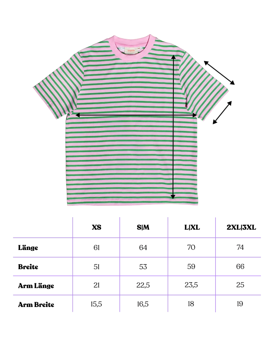 popeia - T-Shirt Gestreift aus Bio - Baumwolle • Pink/Grün - T-Shirt - ROSA ECK Concept Store