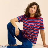 popeia - T-Shirt Gestreift aus Bio - Baumwolle • Rot/Blau - ROSA ECK