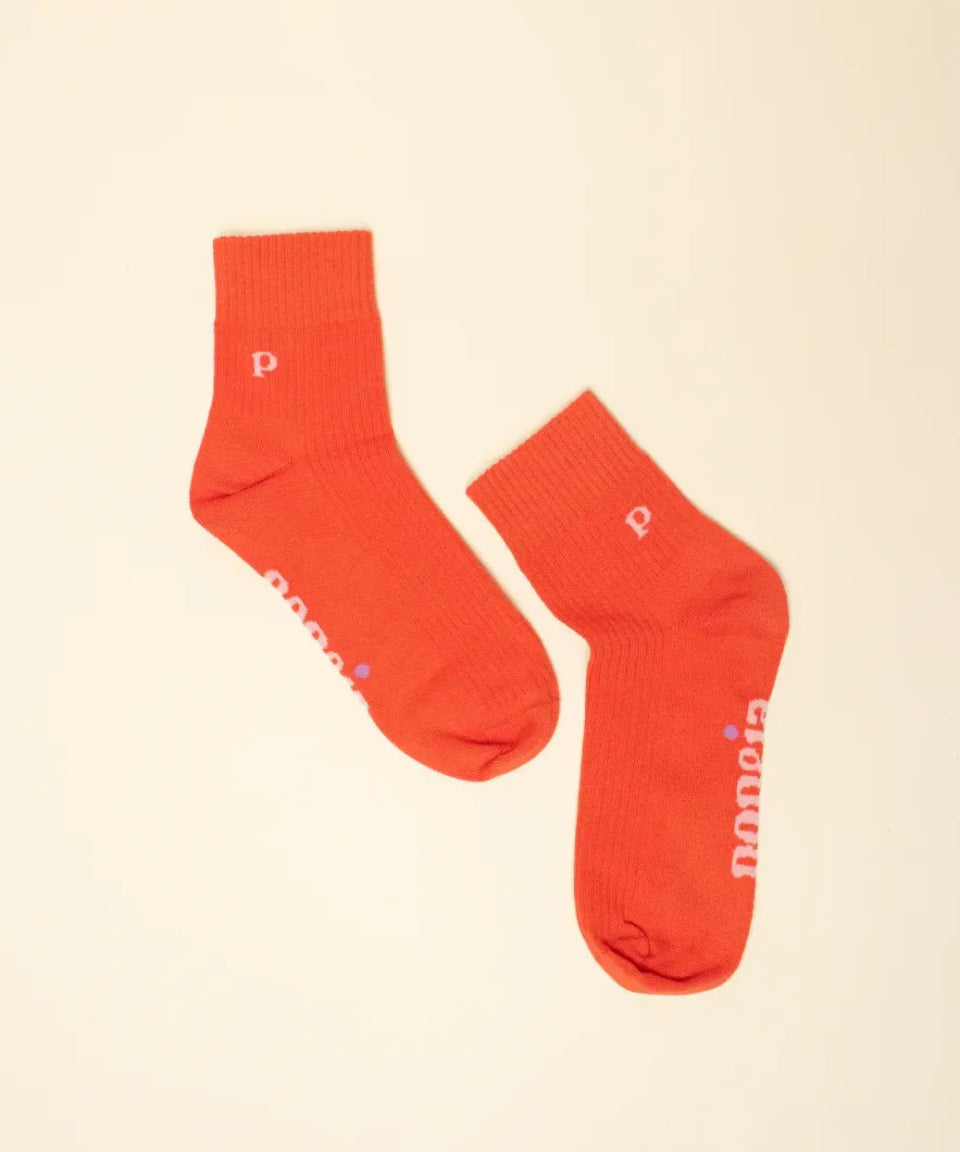 popeia - THE CASUAL Ankle Socken aus Bio - Baumwolle • Rot - Socken - ROSA ECK Concept Store