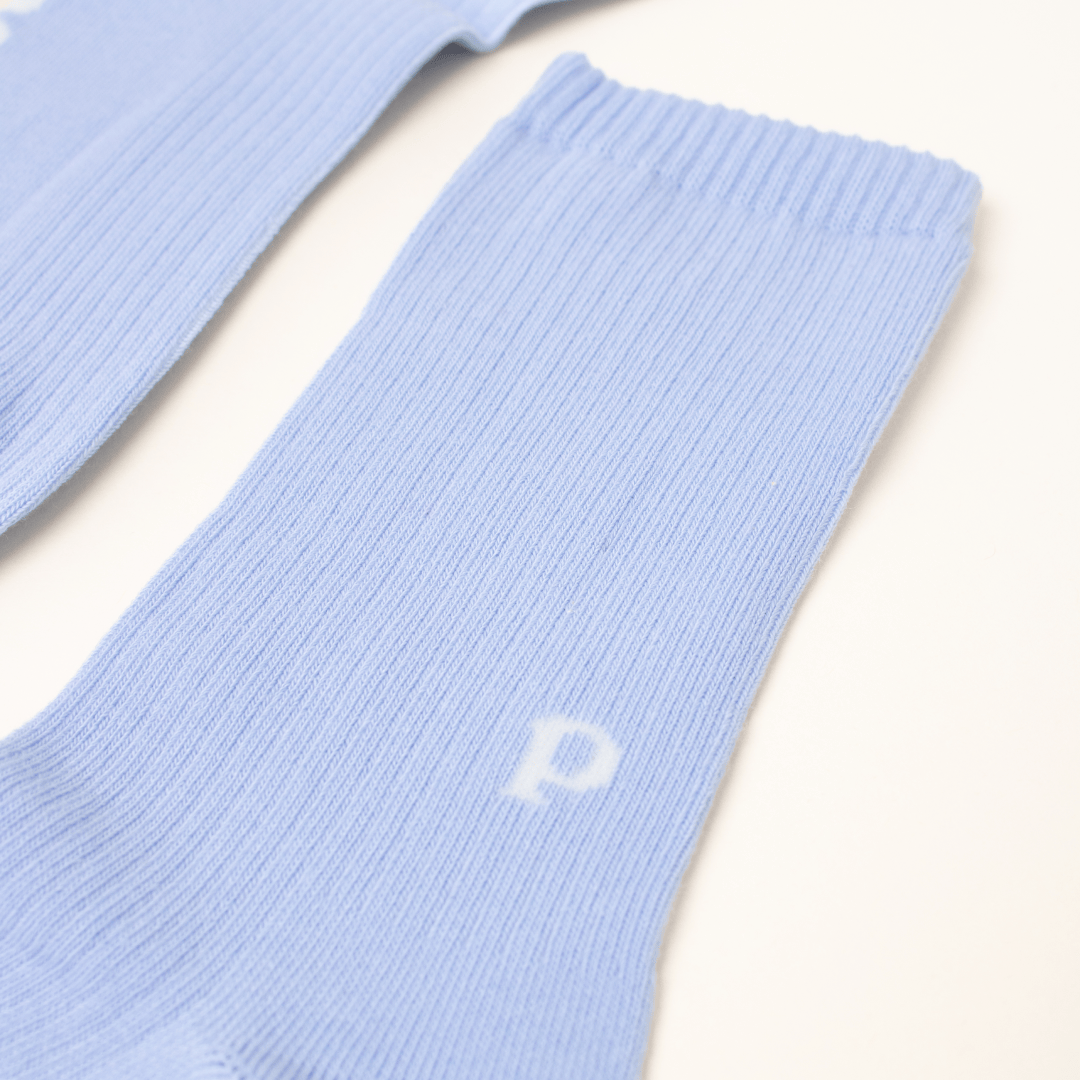 popeia - THE CASUAL Socken aus Bio - Baumwolle | Hellblau - ROSA ECK - , ,