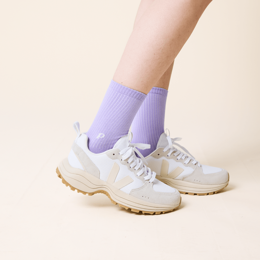 popeia - THE CASUAL Socken aus Bio - Baumwolle | Lila - ROSA ECK