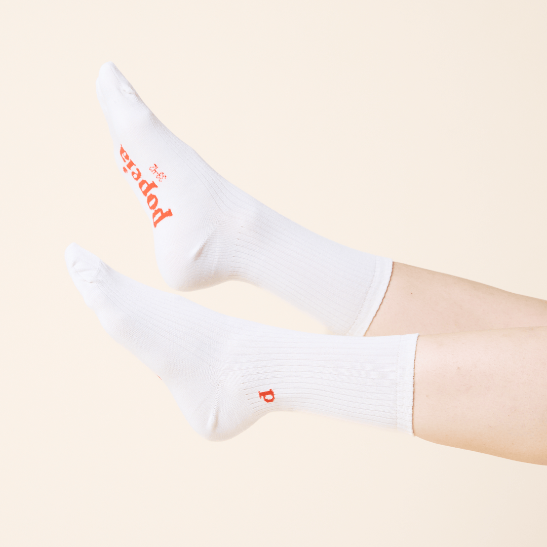 popeia - THE CASUAL Socken aus Bio - Baumwolle | Off - White - ROSA ECK