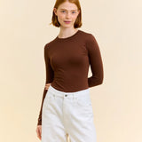 TIGHT Langarmshirt aus Bio-Baumwolle • Dunkelbraun