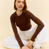 TIGHT Langarmshirt aus Bio-Baumwolle • Dunkelbraun