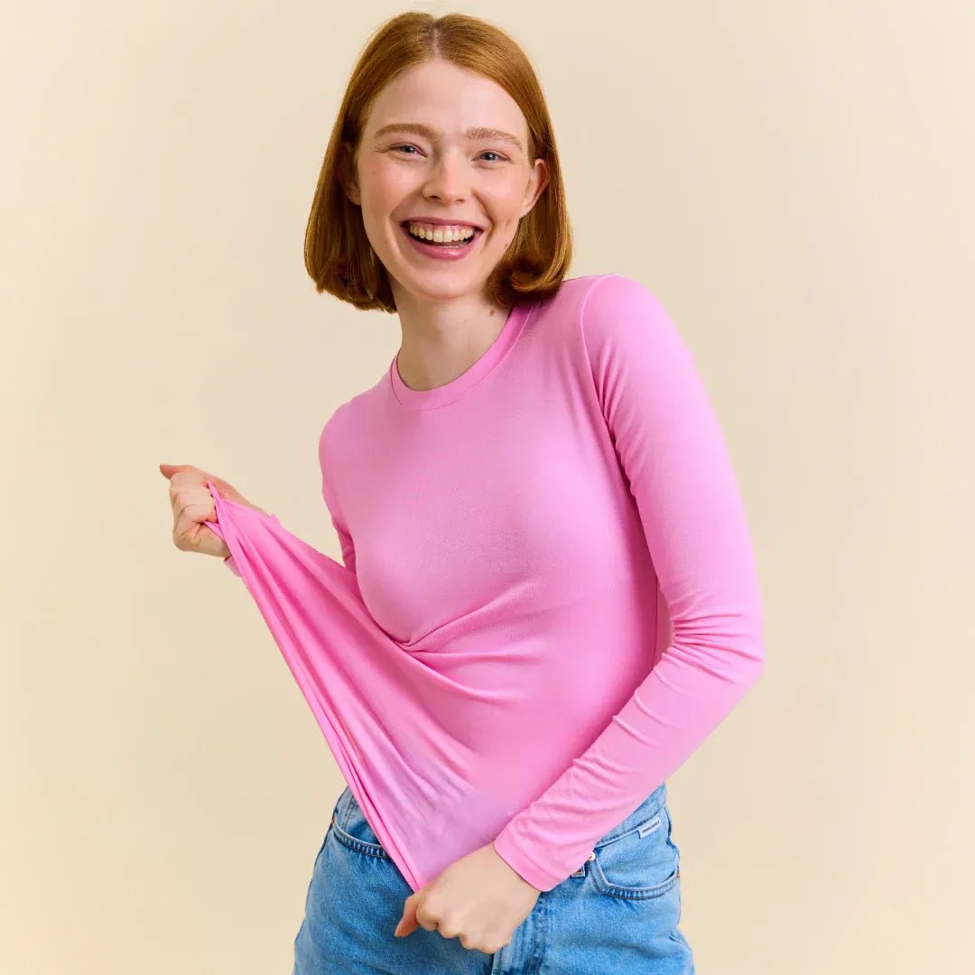 popeia - TIGHT Langarmshirt aus Bio - Baumwolle • Pink - ROSA ECK