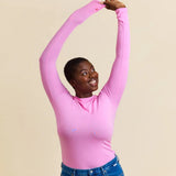 popeia - TIGHT Langarmshirt aus Bio - Baumwolle • Pink - ROSA ECK