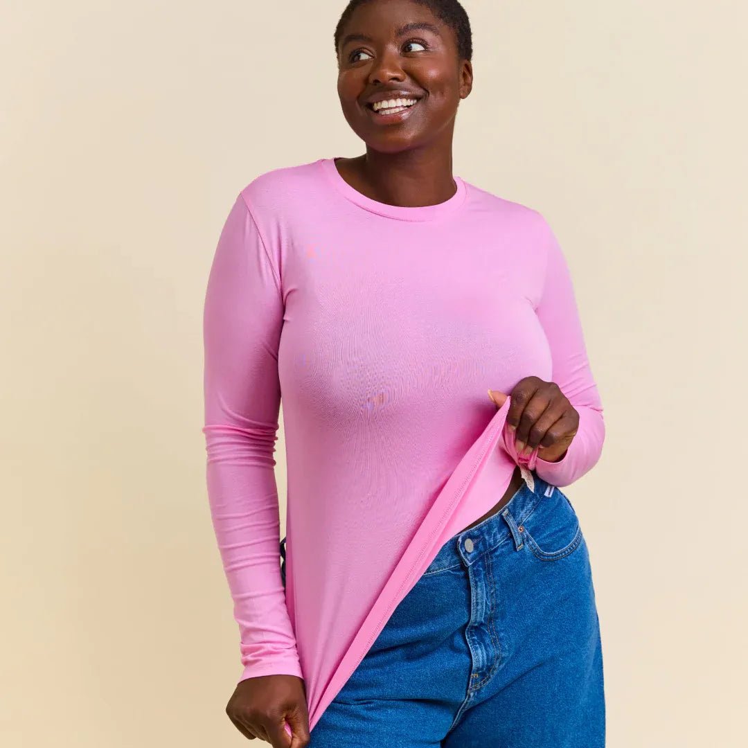 popeia - TIGHT Langarmshirt aus Bio - Baumwolle • Pink - ROSA ECK
