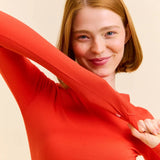 popeia - TIGHT Langarmshirt aus Bio - Baumwolle • Rot - ROSA ECK