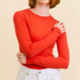 popeia - TIGHT Langarmshirt aus Bio - Baumwolle • Rot - ROSA ECK