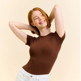 popeia - TIGHT T-Shirt aus Bio - Baumwolle • Dunkelbraun - ROSA ECK