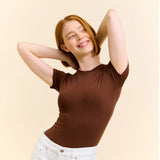TIGHT T-Shirt aus Bio-Baumwolle • Dunkelbraun
