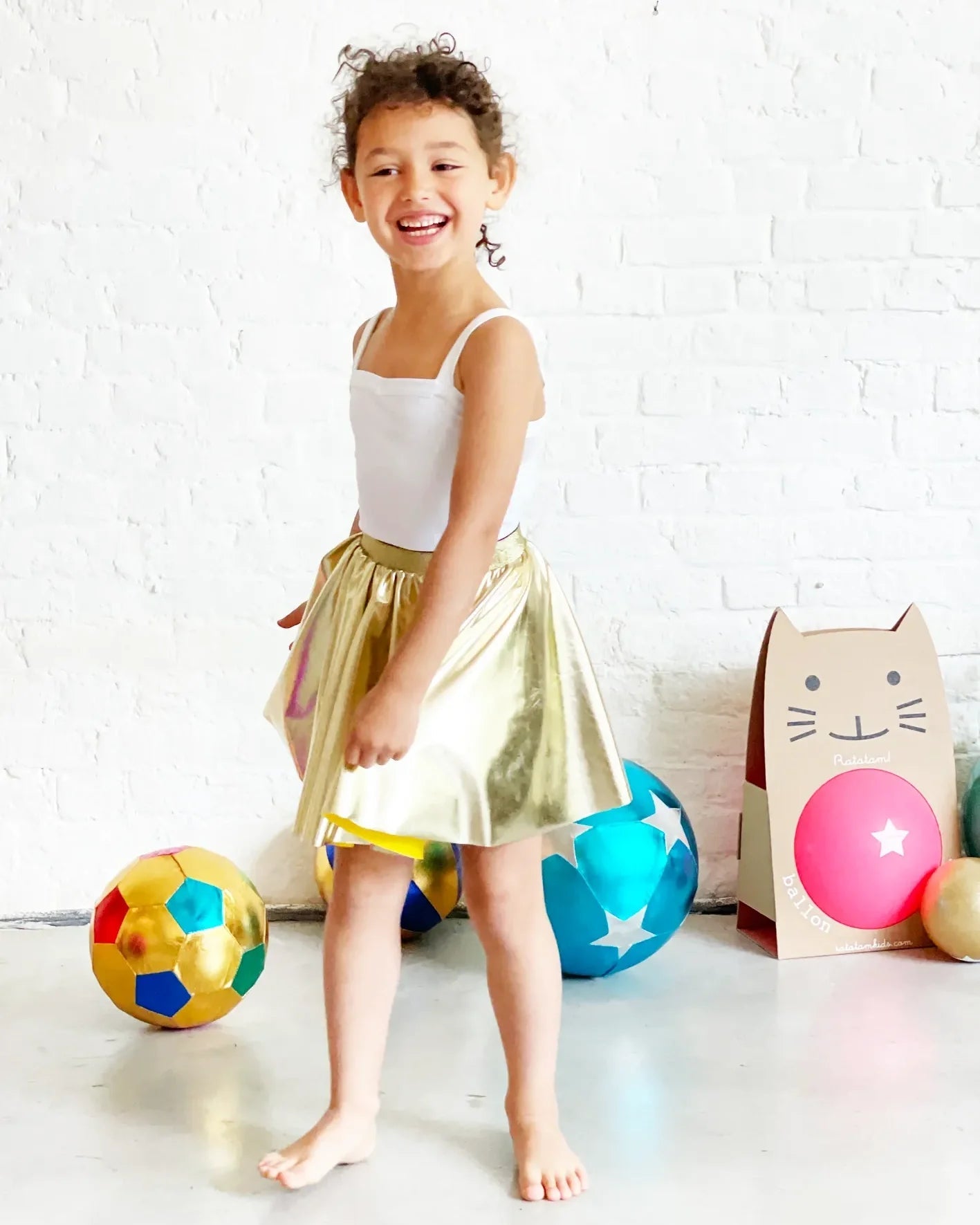 Ratatam - FOOTBALL Stoffball (⌀ 22 cm) • Gold Multico - ROSA ECK