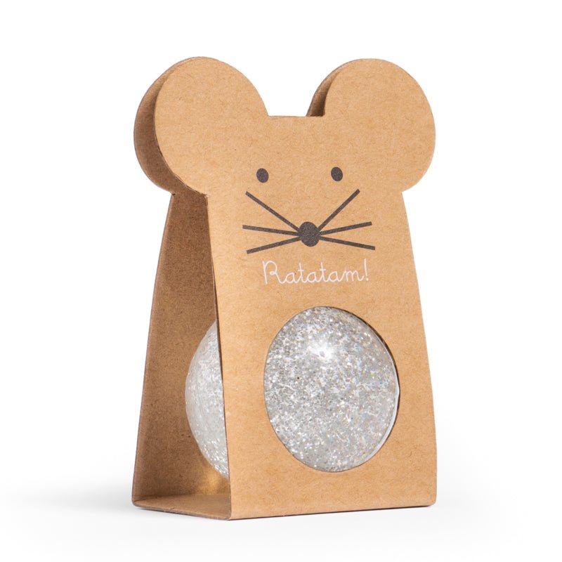 Ratatam - GLITTER MOUSE BOUNCING BALL Flummi | Silber - ROSA ECK