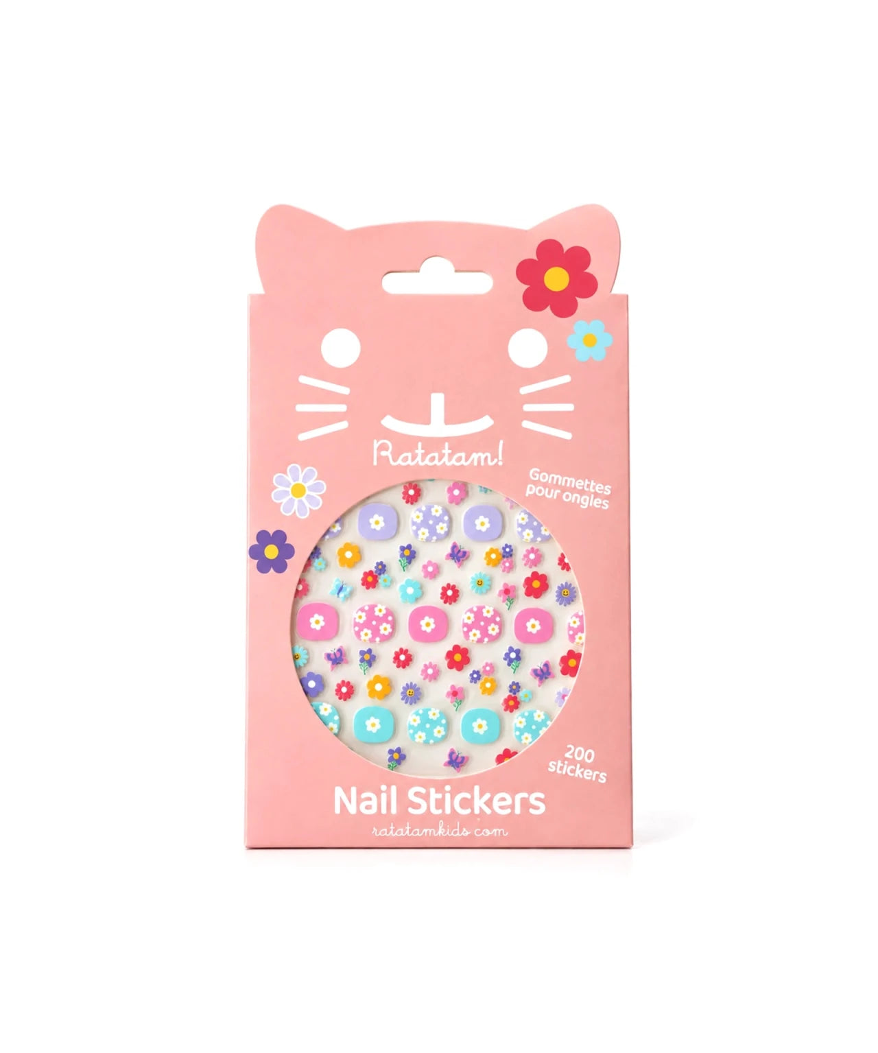 Ratatam - Kinder-Nagelsticker • Blumen - ROSA ECK