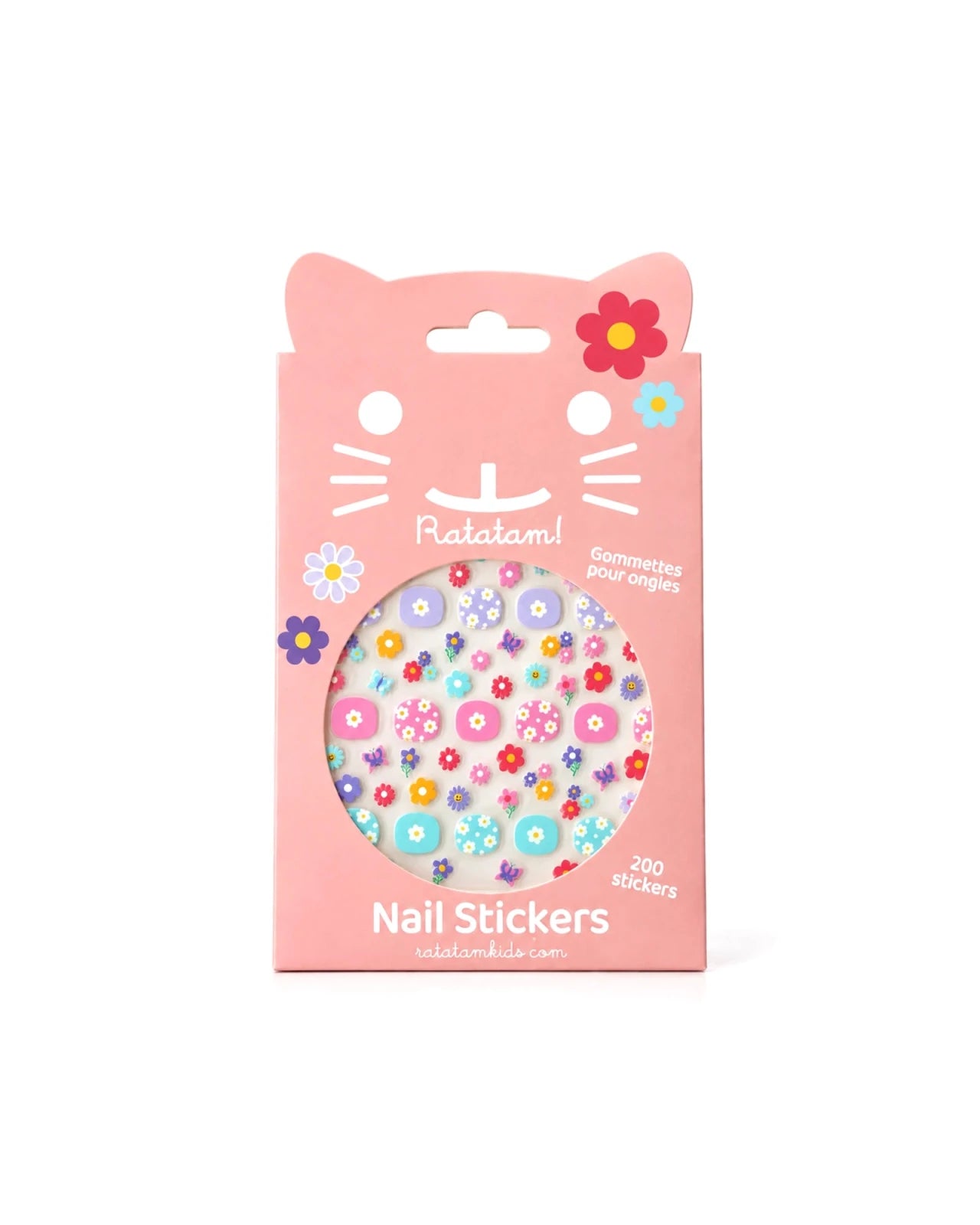 Ratatam - Kinder-Nagelsticker • Blumen - ROSA ECK