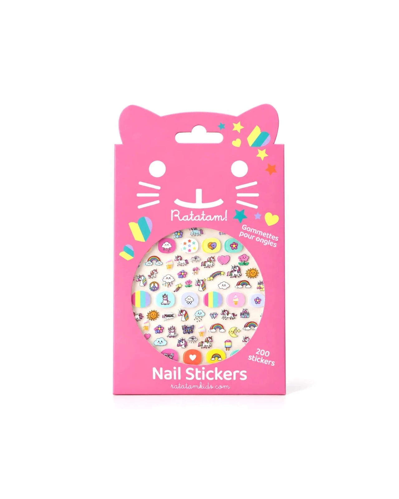 Ratatam - Kinder-Nagelsticker • Einhorn - ROSA ECK