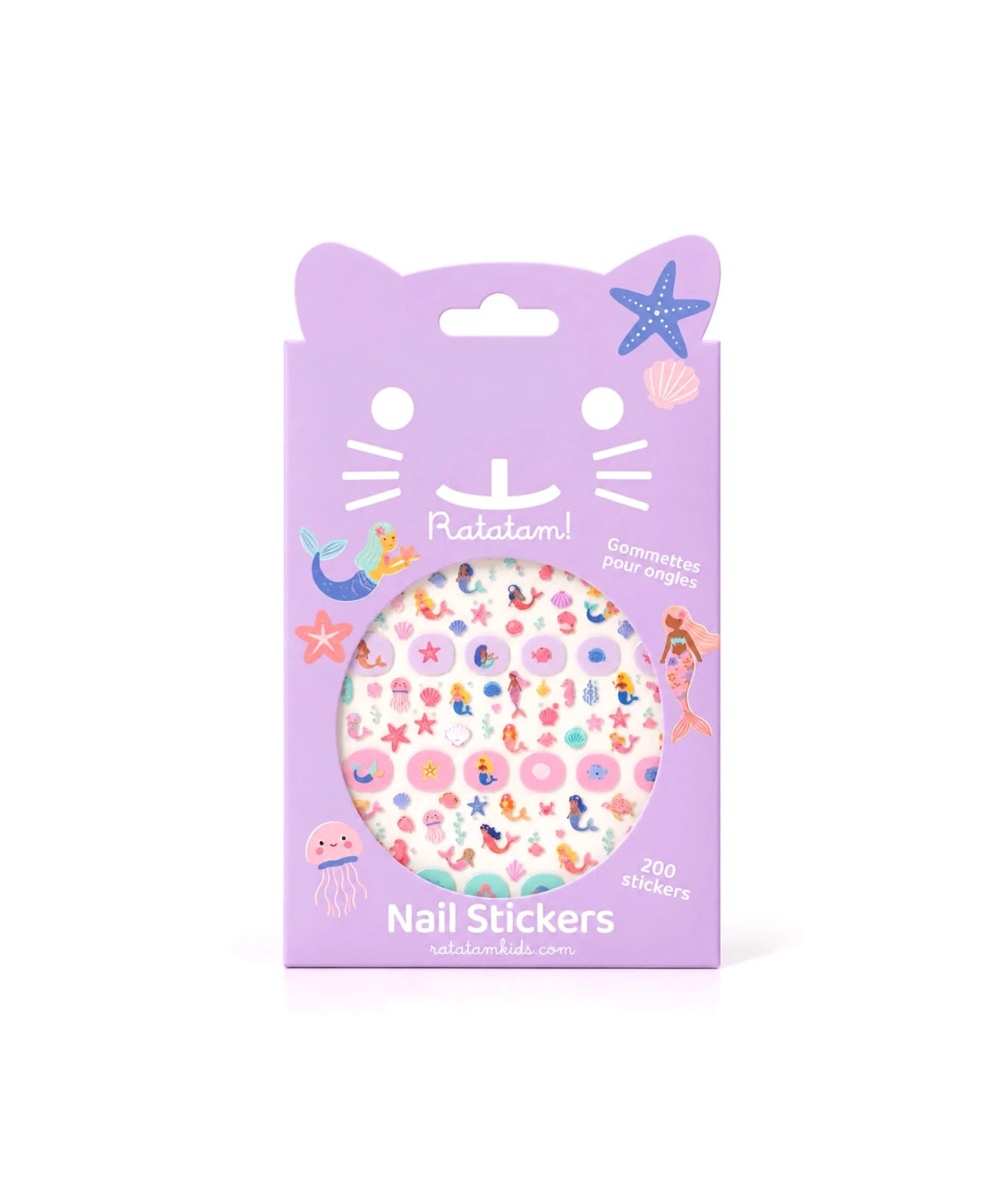 Ratatam - Kinder-Nagelsticker • Meerjungfrau - ROSA ECK