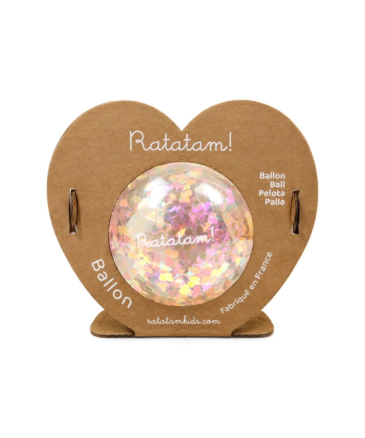 Ratatam - MINI HEART Spielball (⌀ 10 cm) • Transparent - ROSA ECK