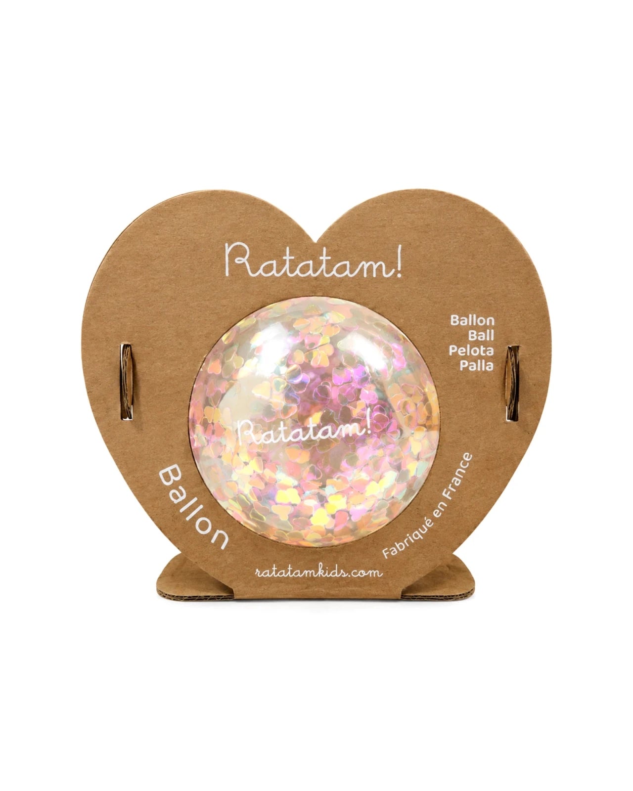 Ratatam - MINI HEART Spielball (⌀ 10 cm) • Transparent - ROSA ECK