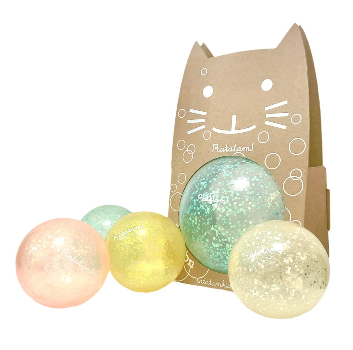 Ratatam - THE CAT BUBBLE BALL Spielball (15 cm) | Pink - ROSA ECK - Kinder, Unterwegs,