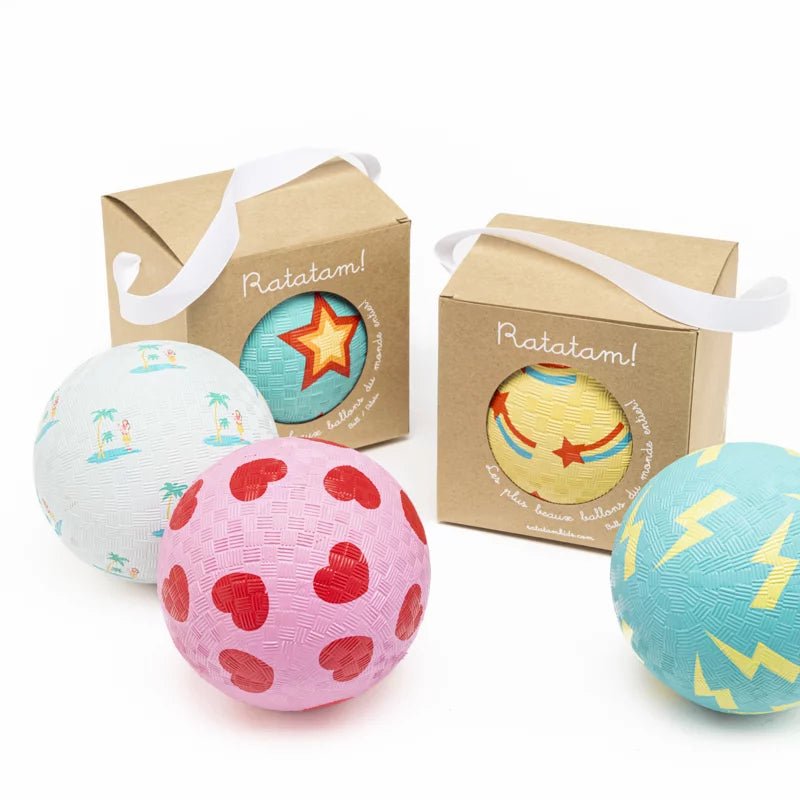 Ratatam - THE FLASH Kleiner Spielball (12 cm) - ROSA ECK - Blau, Blitze,