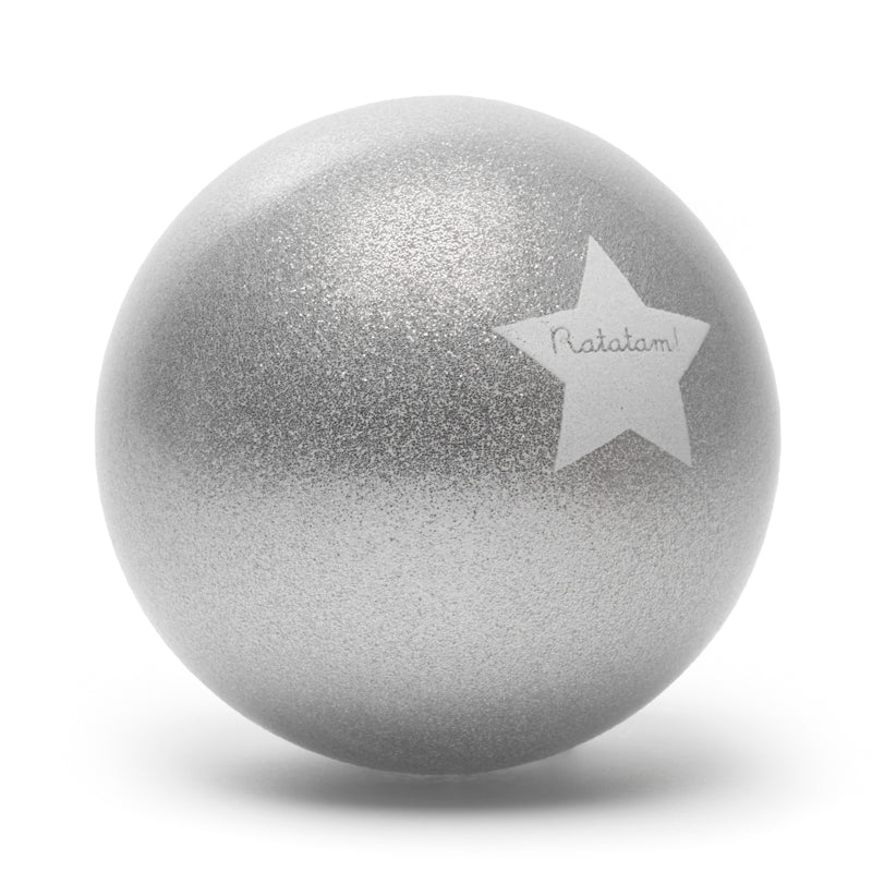 Ratatam - THE GLITTER BALLOON Großer Spielball (22 cm) | Silber - ROSA ECK