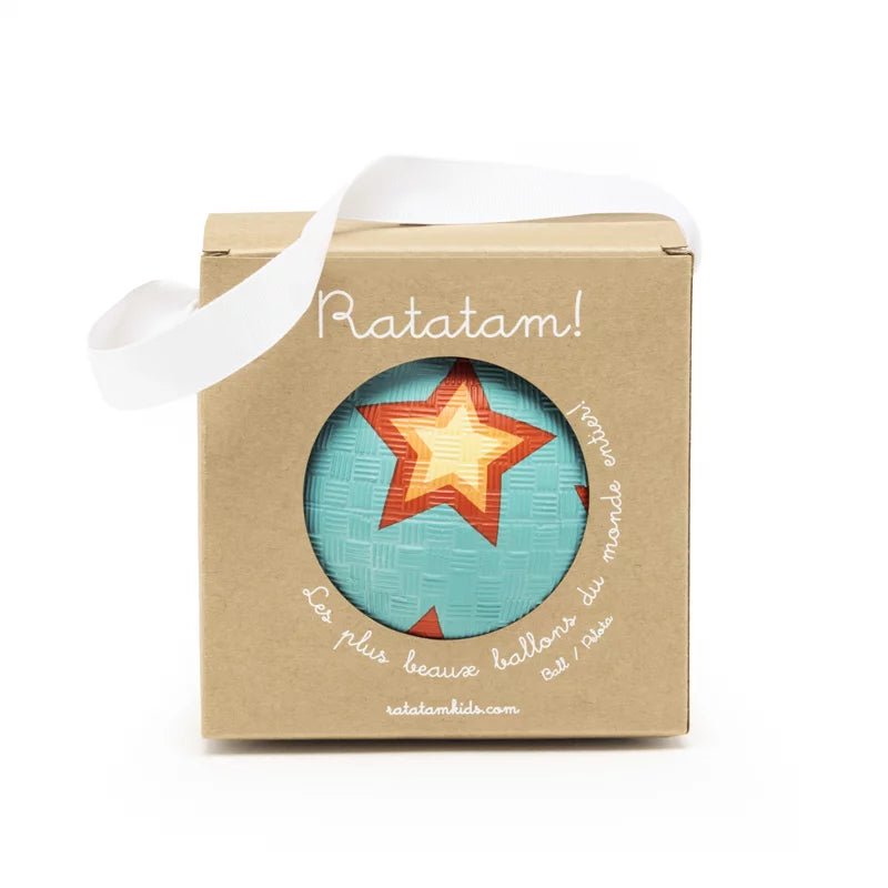 Ratatam - THE STARS Kleiner Spielball (12 cm) - ROSA ECK - Blau, Sterne,