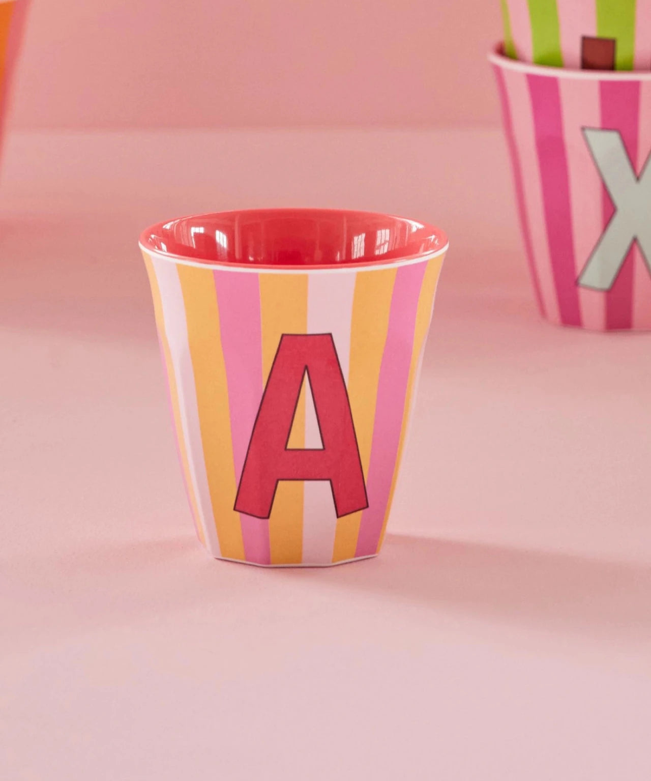 rice Buchstabenbecher (250 ml) – A Stripes, Pink