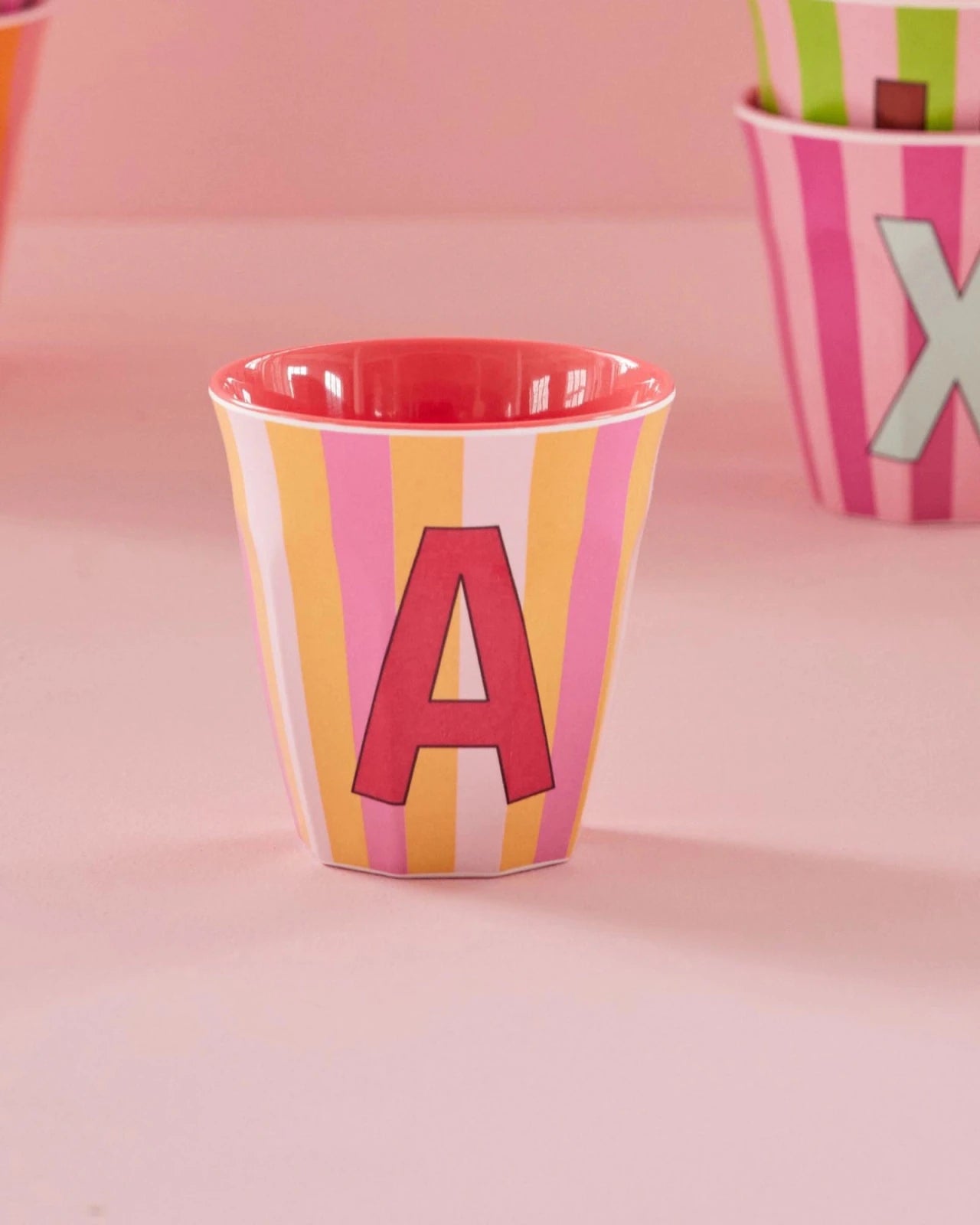 rice Buchstabenbecher (250 ml) – A Stripes, Pink