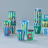 rice Buchstabenbecher (250 ml) – B Stripes, Blau
