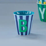 rice Buchstabenbecher (250 ml) – B Stripes, Blau