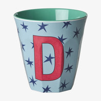 rice Buchstabenbecher (250 ml) – D Stars, Graublau