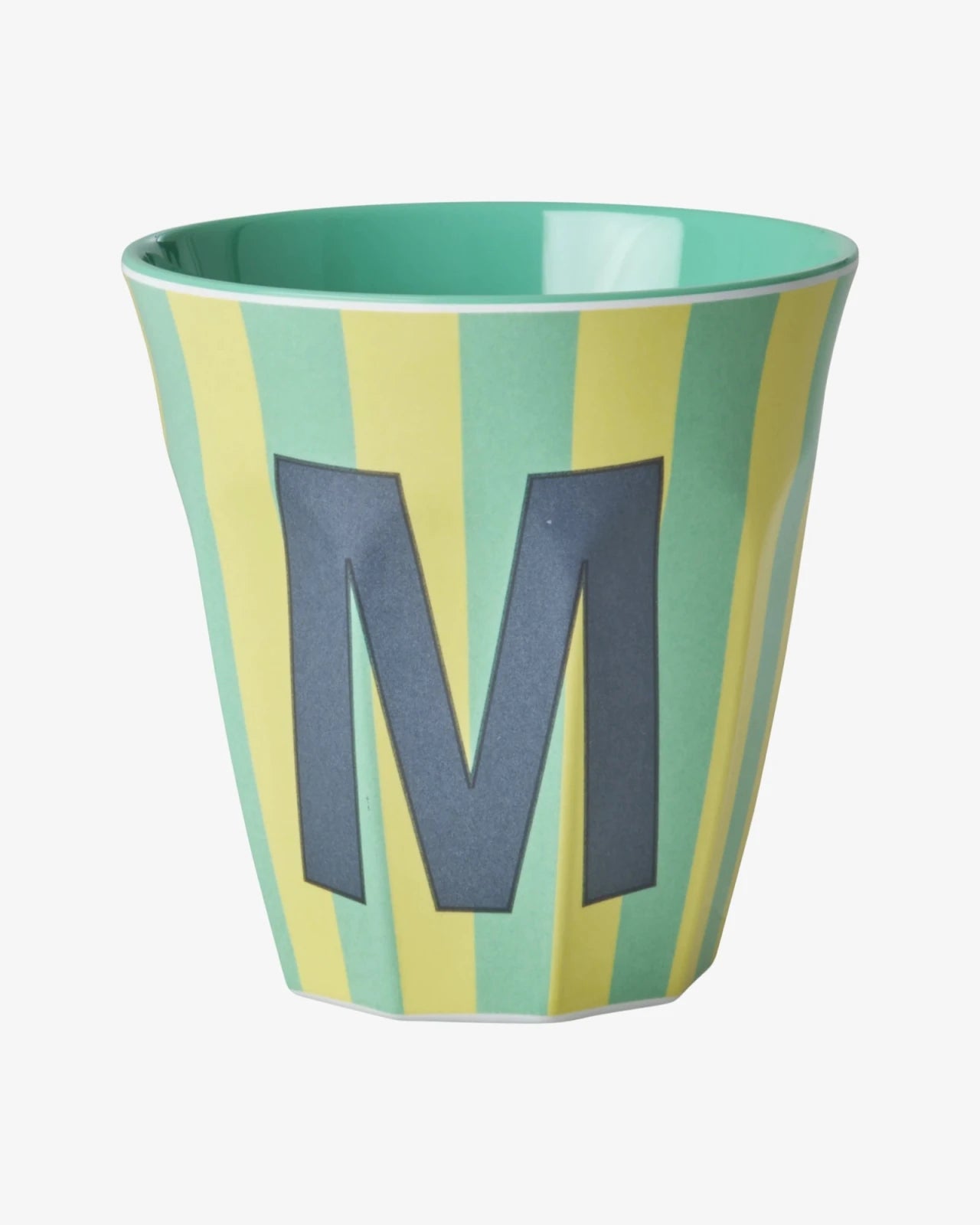 rice Buchstabenbecher (250 ml) – M Stripes, Grün