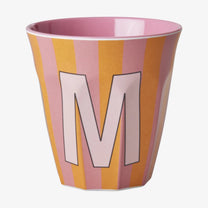 rice Buchstabenbecher (250 ml) – M Stripes, Orange