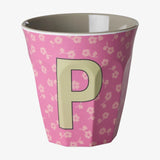 rice Buchstabenbecher (250 ml) – P Flowers, Pink