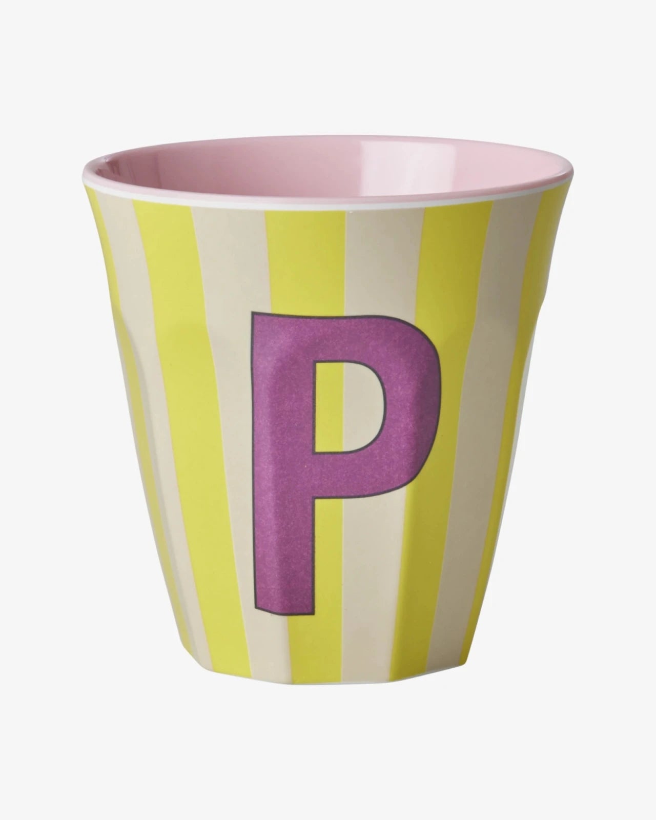 rice Buchstabenbecher (250 ml) – P Stripes, Hellgelb