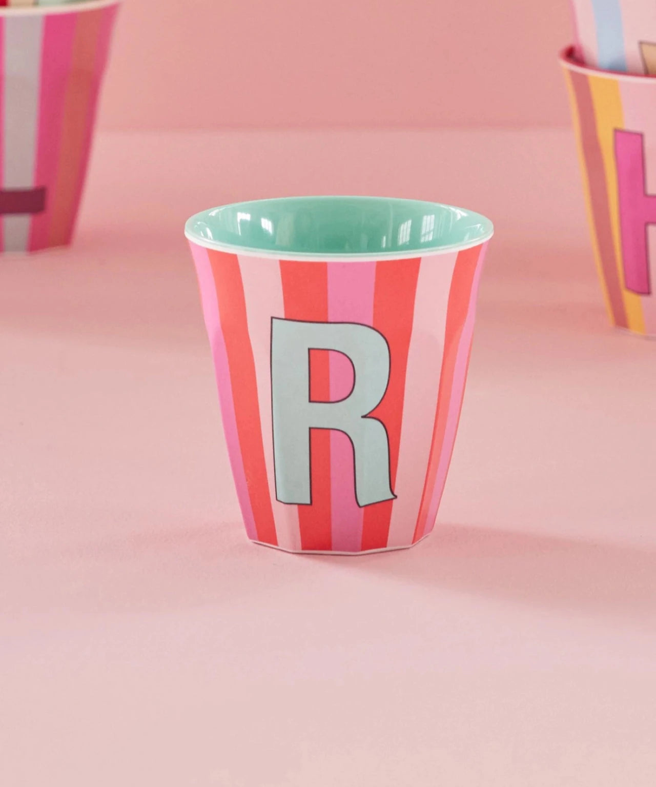 rice Buchstabenbecher (250 ml) – R Stripes, Pink