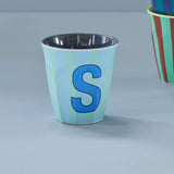 rice Buchstabenbecher (250 ml) – S Stripes, Blau