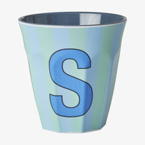 rice Buchstabenbecher (250 ml) – S Stripes, Blau