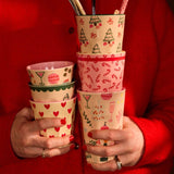 rice - Melaminbecher (250 ml) • Candy Cane - ROSA ECK