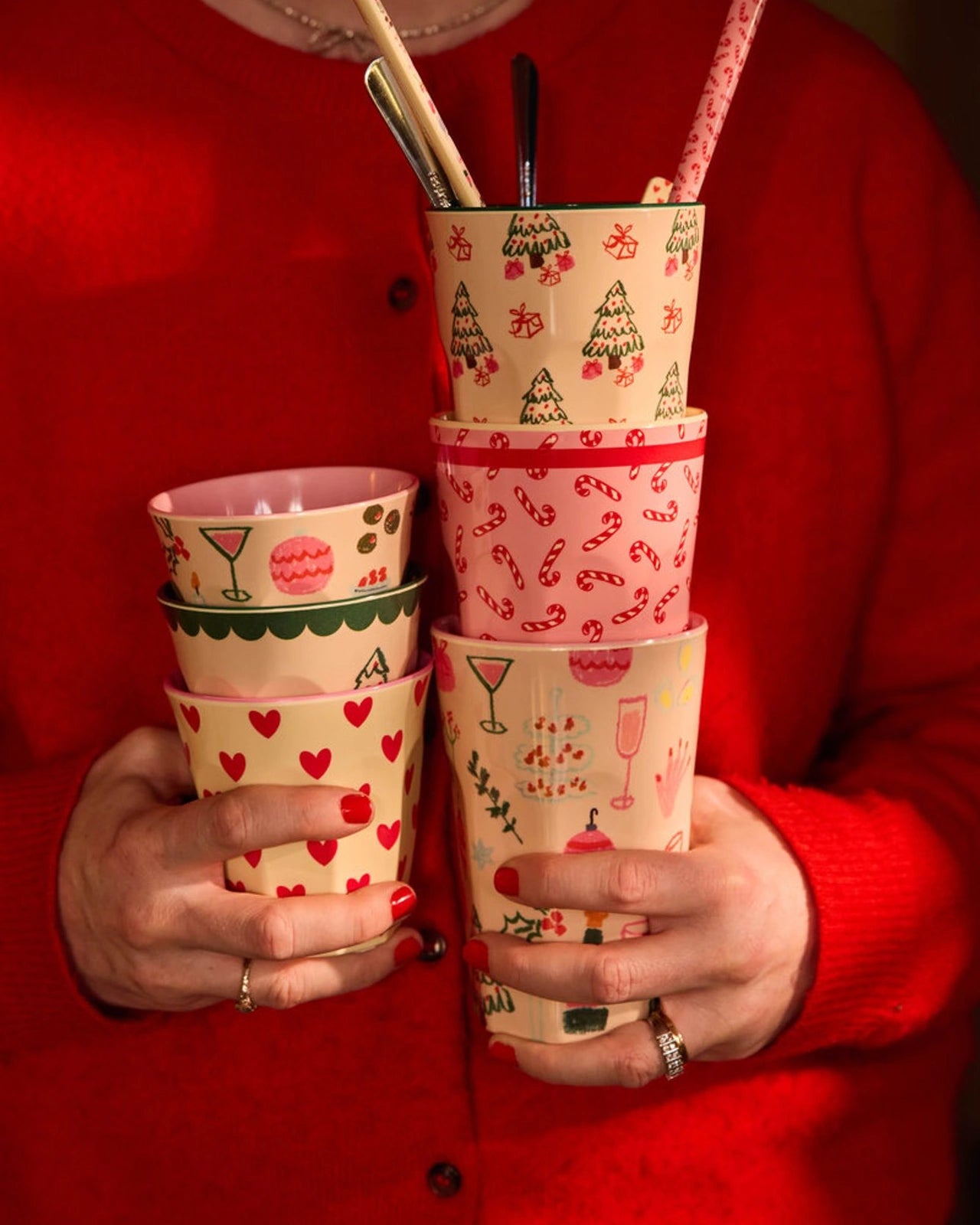 rice - Melaminbecher (250 ml) • Xmas Galore - ROSA ECK
