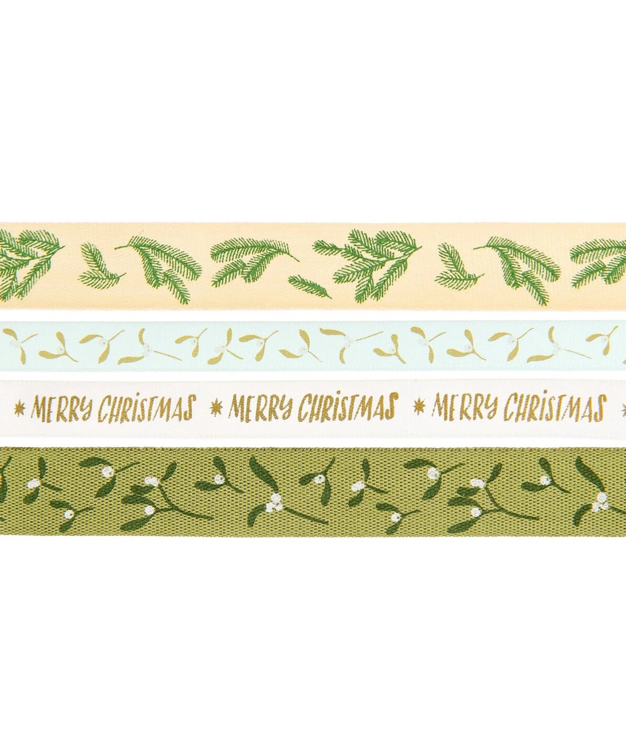 Rico Design - ADVENT ADVENT Geschenkband-Set (4 x 2 m) • Grün - ROSA ECK