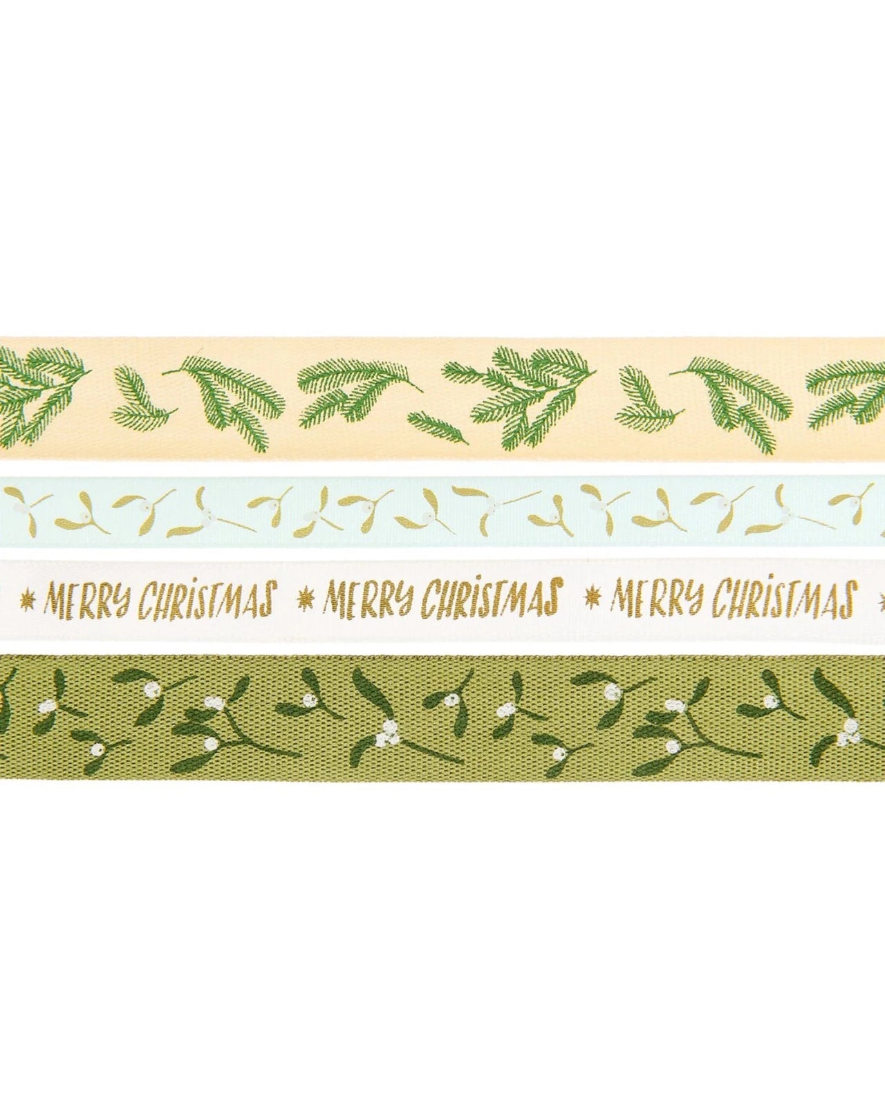 Rico Design - ADVENT ADVENT Geschenkband-Set (4 x 2 m) • Grün - ROSA ECK