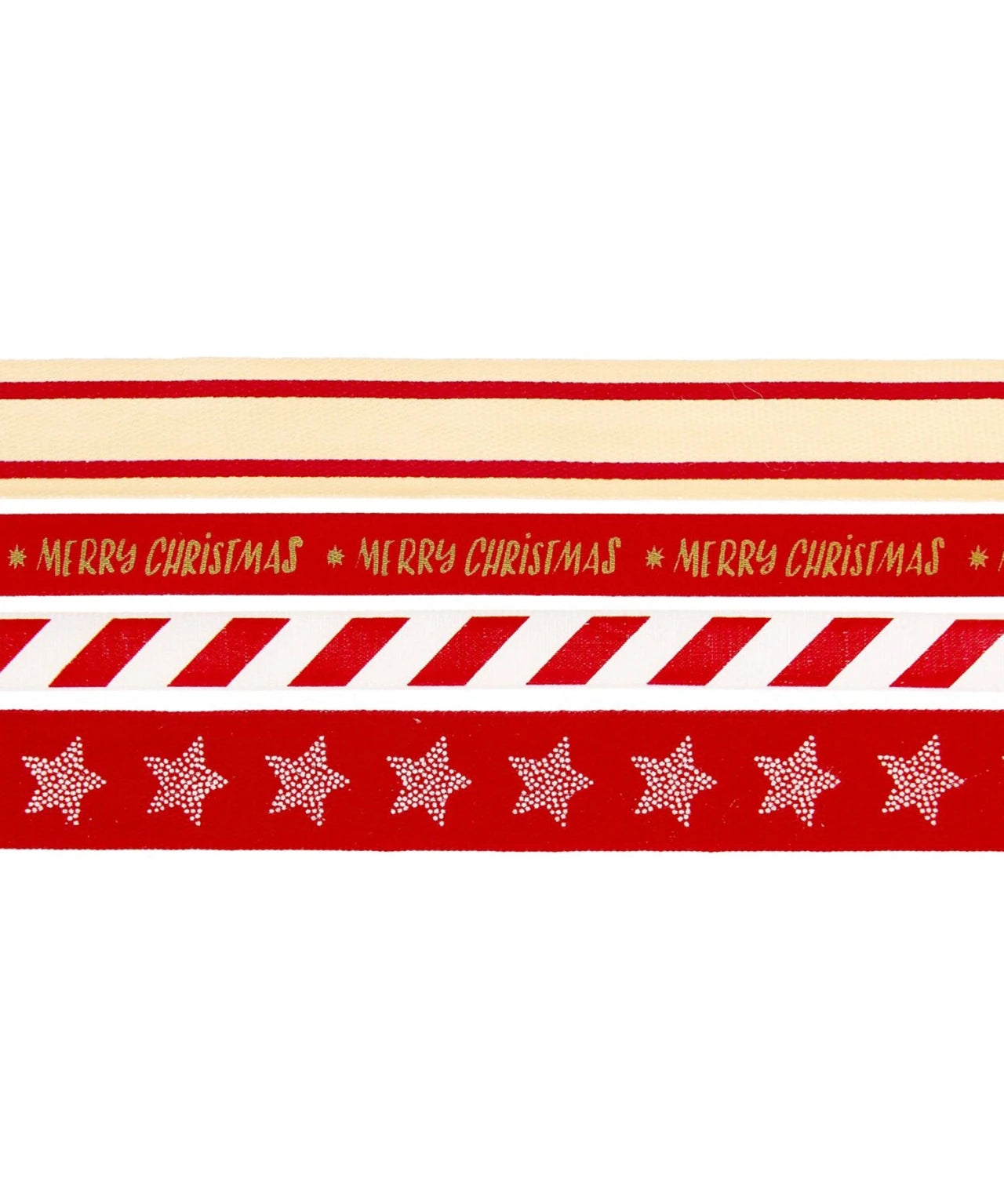 Rico Design - ADVENT ADVENT Geschenkband-Set (4 x 2 m) • Rot - ROSA ECK